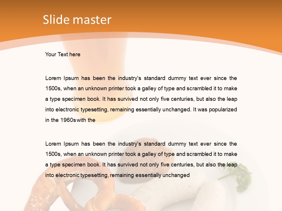 A Plate Of Pretzels And A Glass Of Beer On A Table PowerPoint Template