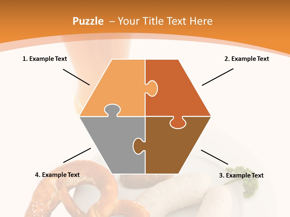 A Plate Of Pretzels And A Glass Of Beer On A Table PowerPoint Template