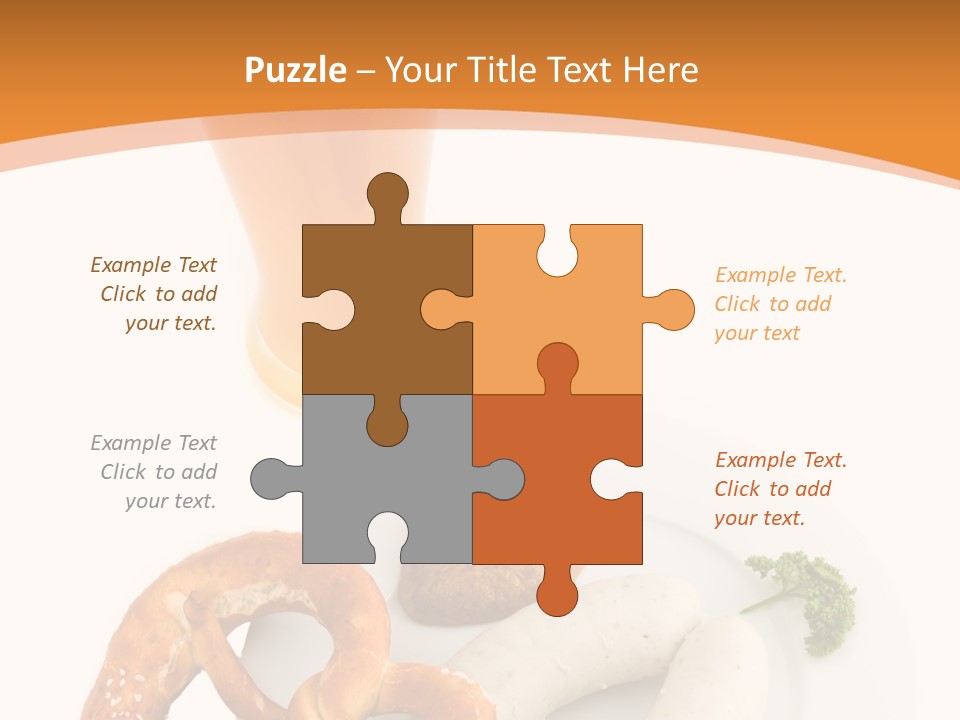 A Plate Of Pretzels And A Glass Of Beer On A Table PowerPoint Template