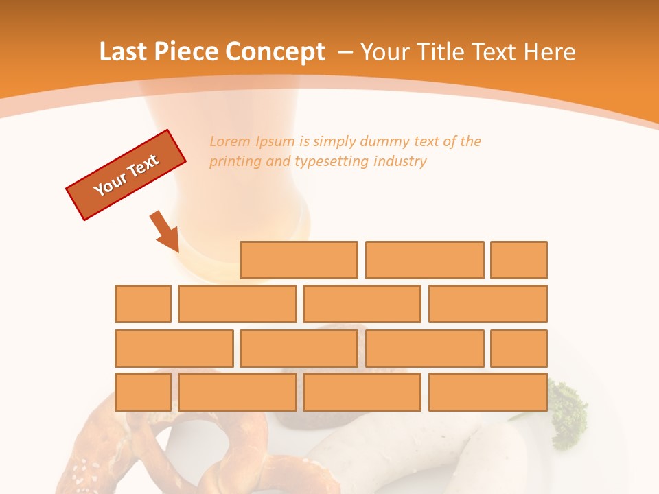 A Plate Of Pretzels And A Glass Of Beer On A Table PowerPoint Template