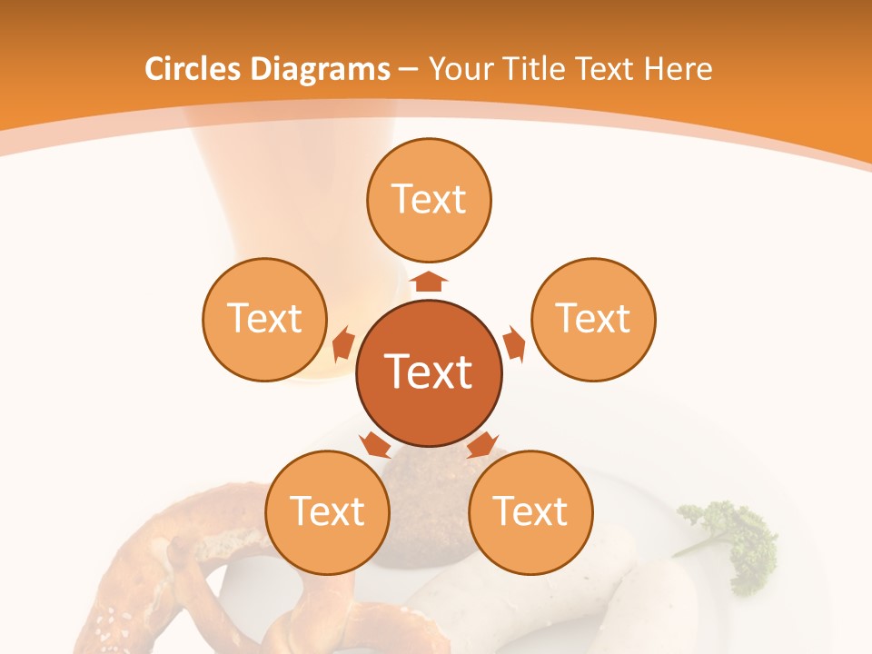 A Plate Of Pretzels And A Glass Of Beer On A Table PowerPoint Template