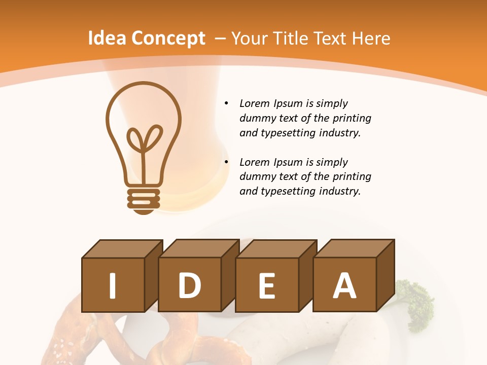 A Plate Of Pretzels And A Glass Of Beer On A Table PowerPoint Template