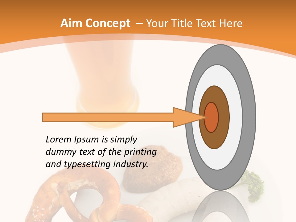 A Plate Of Pretzels And A Glass Of Beer On A Table PowerPoint Template