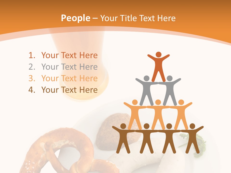 A Plate Of Pretzels And A Glass Of Beer On A Table PowerPoint Template