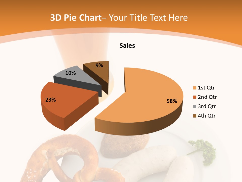 A Plate Of Pretzels And A Glass Of Beer On A Table PowerPoint Template