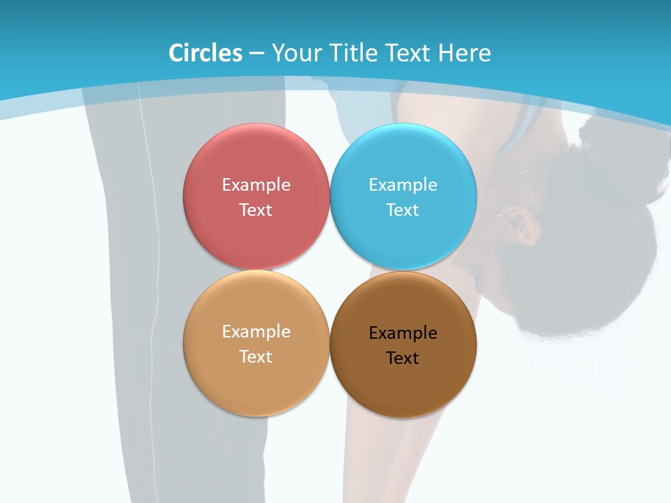 Brunet Sport Girl Bend Forward Isolated PowerPoint Template