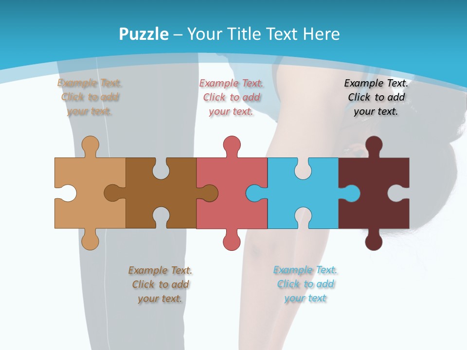 Brunet Sport Girl Bend Forward Isolated PowerPoint Template