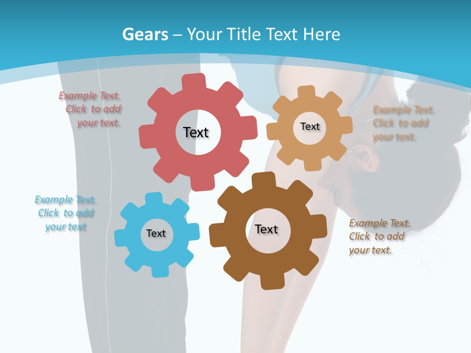 Brunet Sport Girl Bend Forward Isolated PowerPoint Template