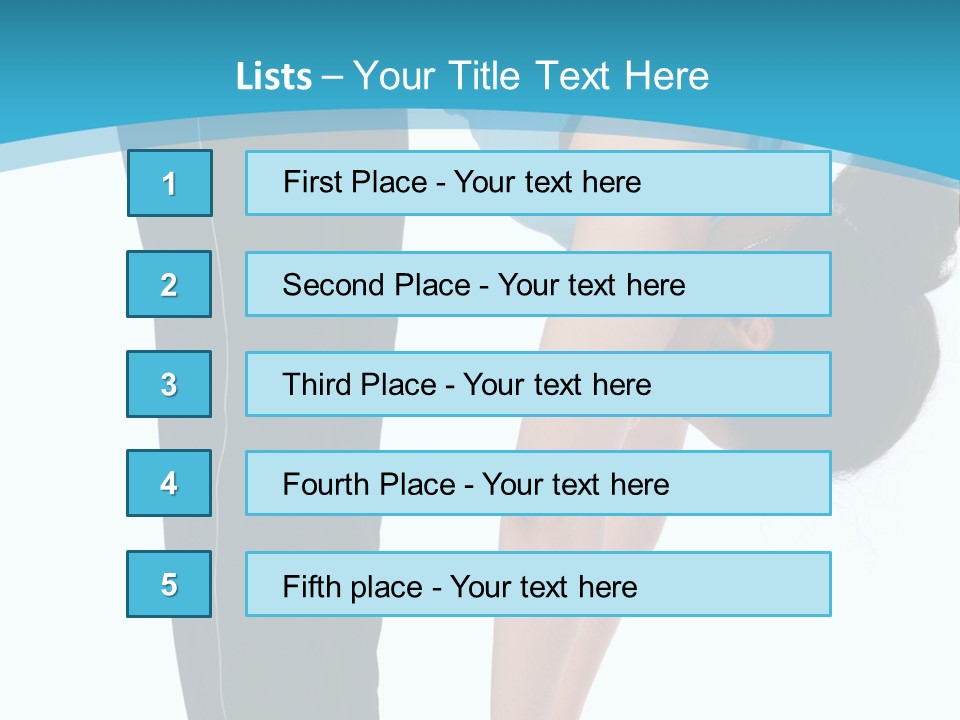 Brunet Sport Girl Bend Forward Isolated PowerPoint Template
