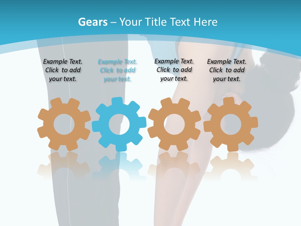 Brunet Sport Girl Bend Forward Isolated PowerPoint Template