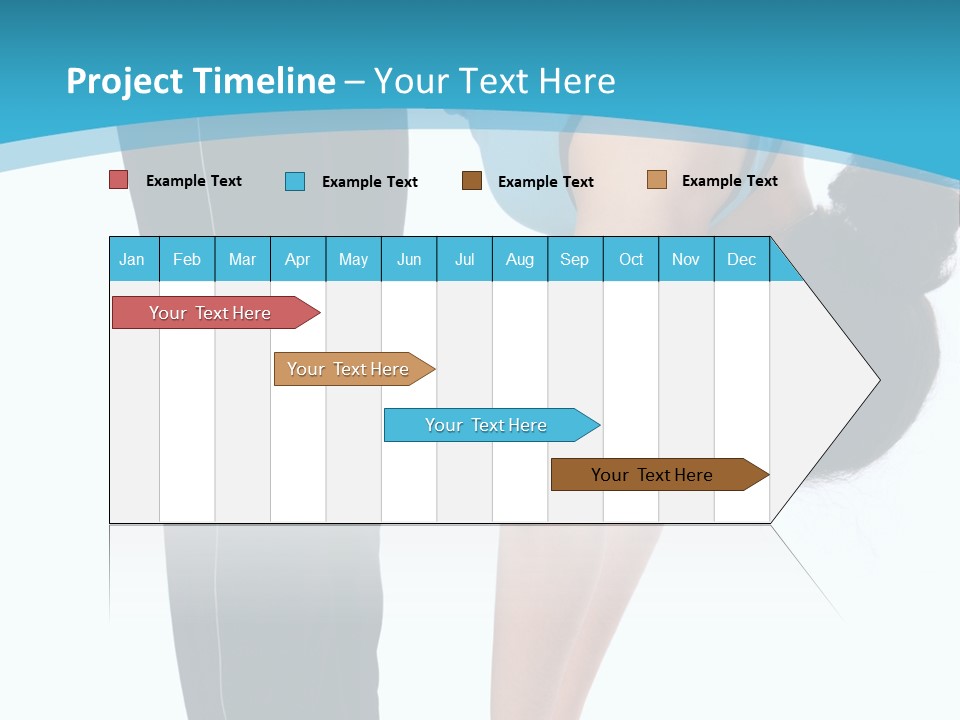 Brunet Sport Girl Bend Forward Isolated PowerPoint Template