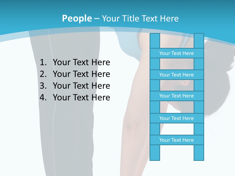 Brunet Sport Girl Bend Forward Isolated PowerPoint Template