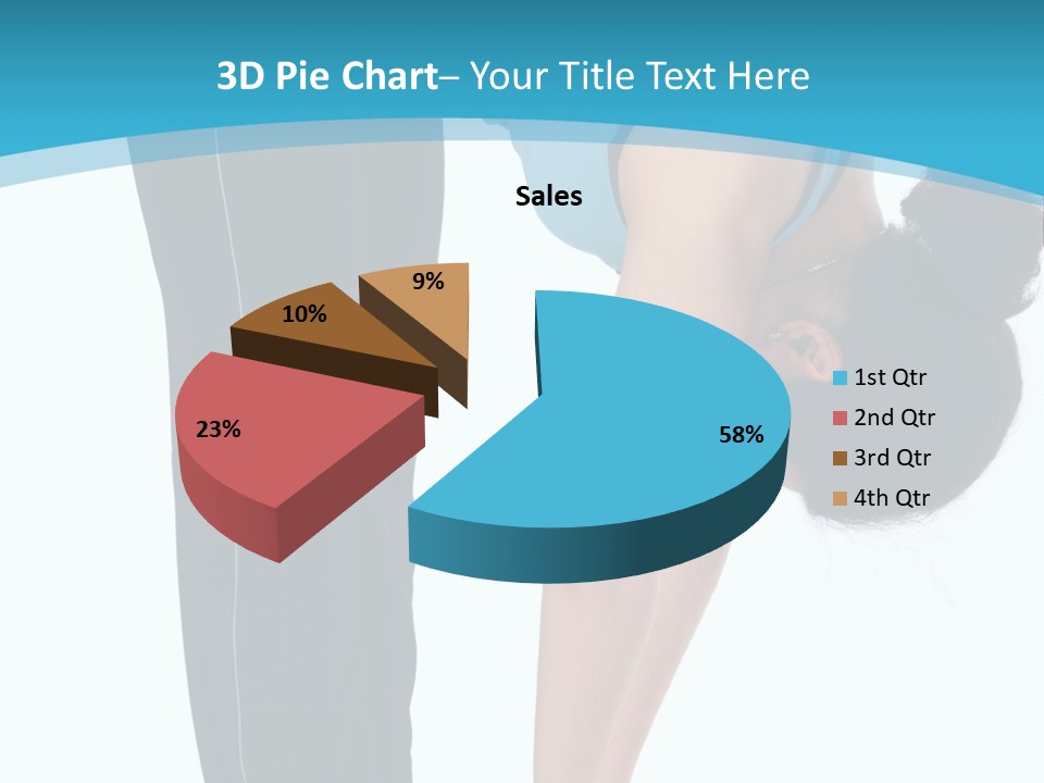 Brunet Sport Girl Bend Forward Isolated PowerPoint Template