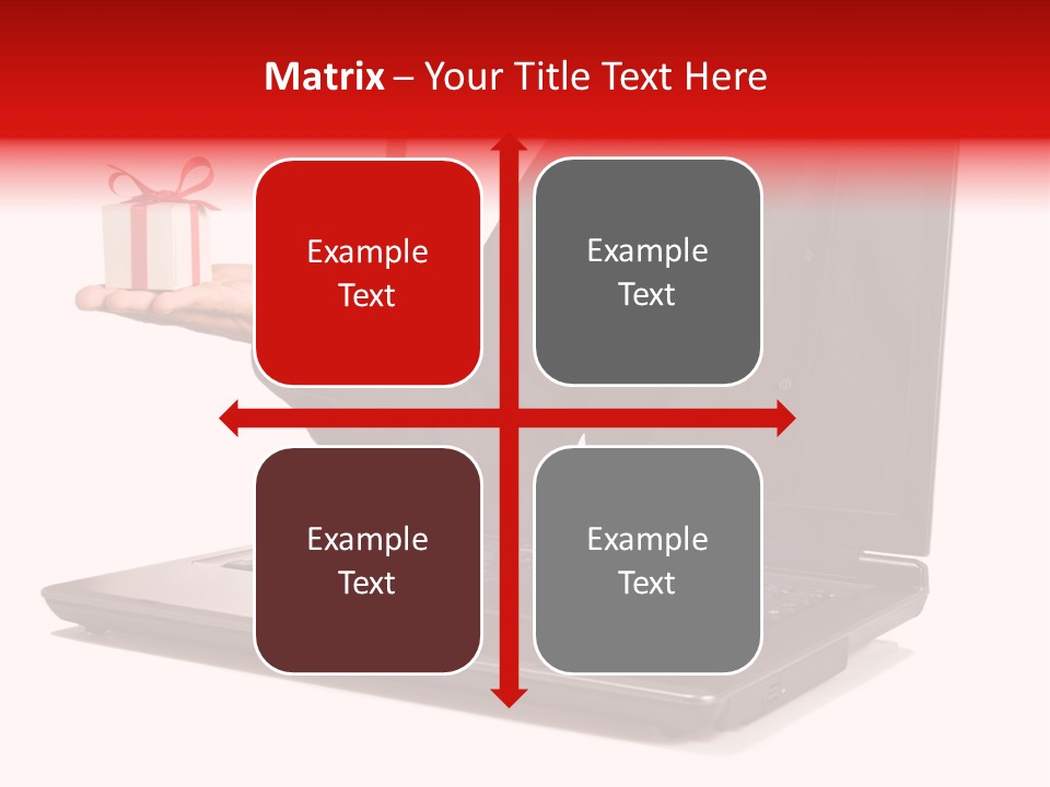 A Person Holding A Present In Front Of A Laptop PowerPoint Template