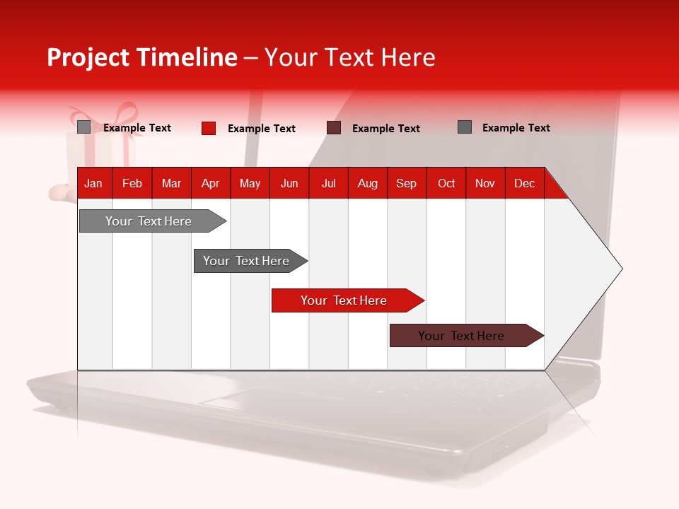 A Person Holding A Present In Front Of A Laptop PowerPoint Template