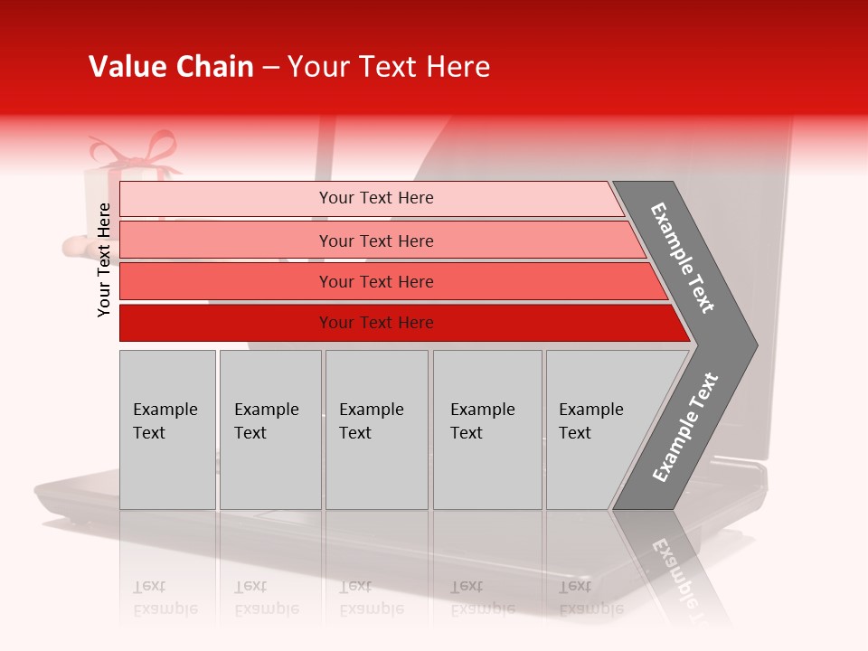 A Person Holding A Present In Front Of A Laptop PowerPoint Template