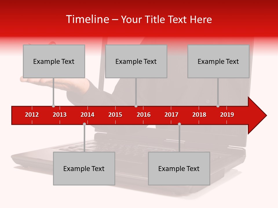 A Person Holding A Present In Front Of A Laptop PowerPoint Template