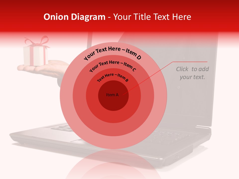 A Person Holding A Present In Front Of A Laptop PowerPoint Template