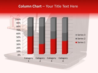 A Person Holding A Present In Front Of A Laptop PowerPoint Template
