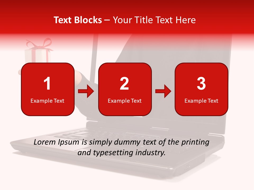 A Person Holding A Present In Front Of A Laptop PowerPoint Template