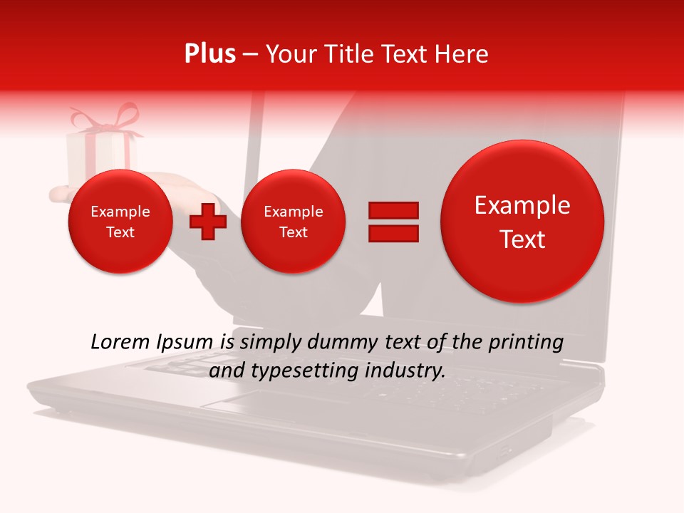 A Person Holding A Present In Front Of A Laptop PowerPoint Template