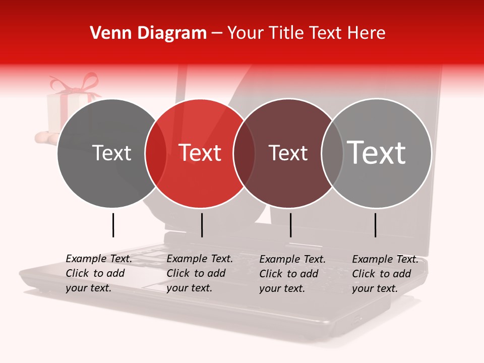 A Person Holding A Present In Front Of A Laptop PowerPoint Template