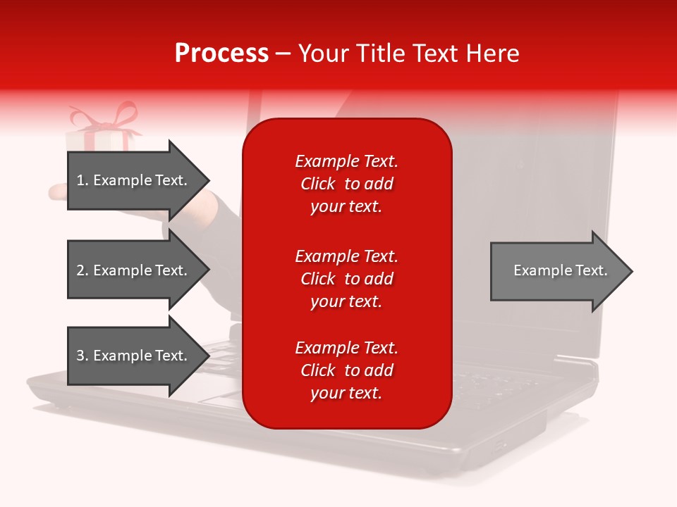 A Person Holding A Present In Front Of A Laptop PowerPoint Template