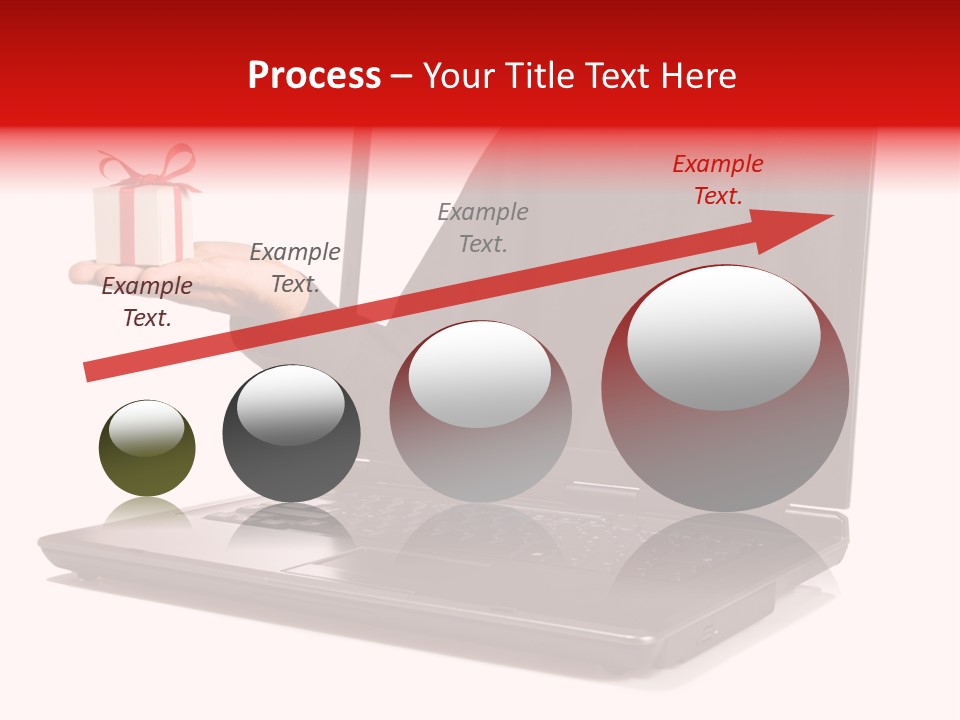 A Person Holding A Present In Front Of A Laptop PowerPoint Template