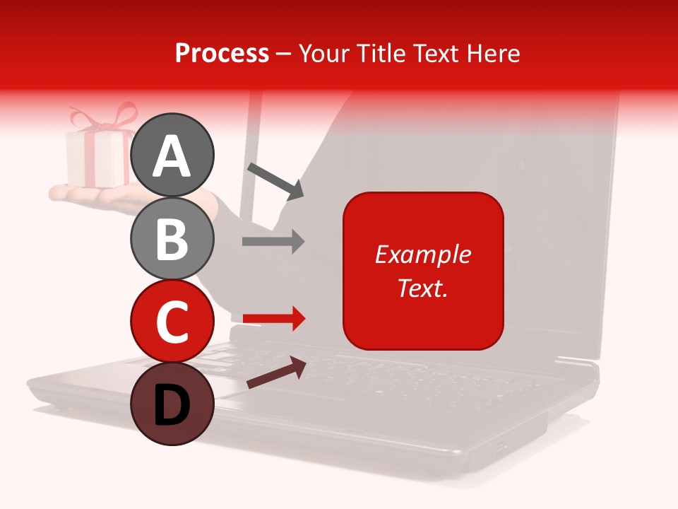 A Person Holding A Present In Front Of A Laptop PowerPoint Template