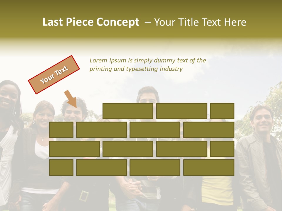 Happy Friends Smiling Outdoors In A Park - Diversity PowerPoint Template