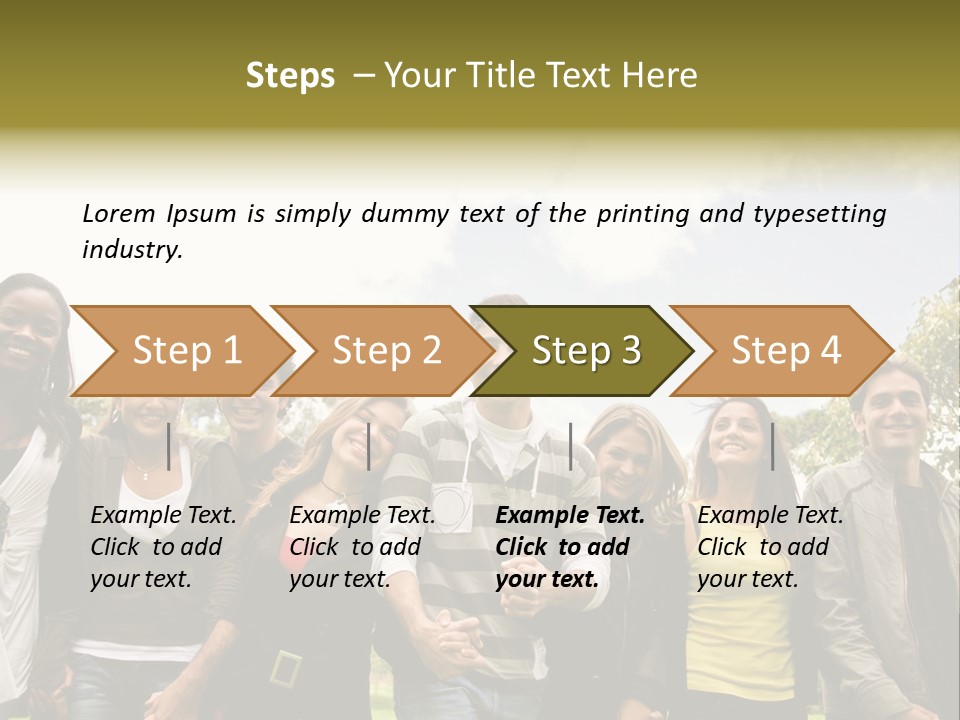 Happy Friends Smiling Outdoors In A Park - Diversity PowerPoint Template