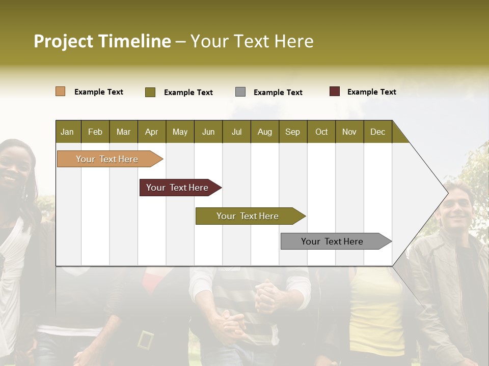 Happy Friends Smiling Outdoors In A Park - Diversity PowerPoint Template