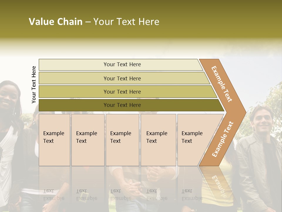 Happy Friends Smiling Outdoors In A Park - Diversity PowerPoint Template