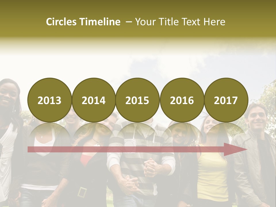 Happy Friends Smiling Outdoors In A Park - Diversity PowerPoint Template