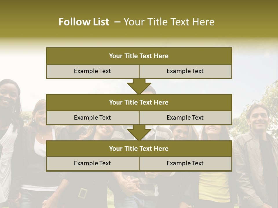 Happy Friends Smiling Outdoors In A Park - Diversity PowerPoint Template