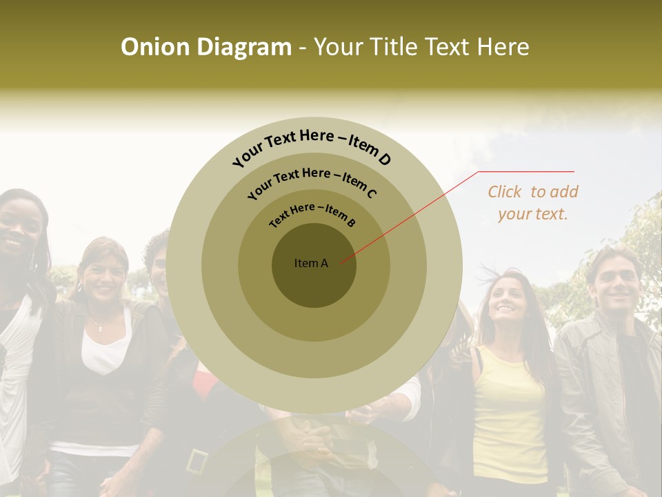 Happy Friends Smiling Outdoors In A Park - Diversity PowerPoint Template