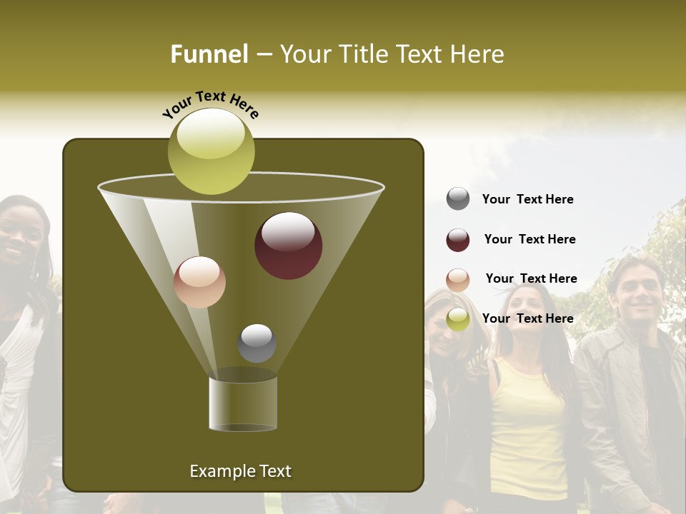 Happy Friends Smiling Outdoors In A Park - Diversity PowerPoint Template