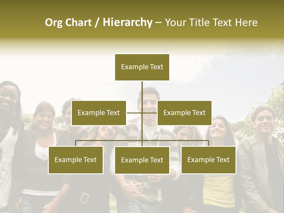 Happy Friends Smiling Outdoors In A Park - Diversity PowerPoint Template