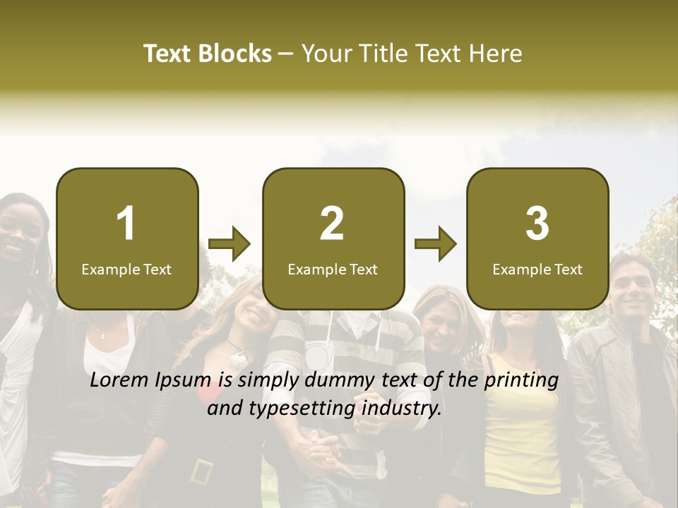 Happy Friends Smiling Outdoors In A Park - Diversity PowerPoint Template