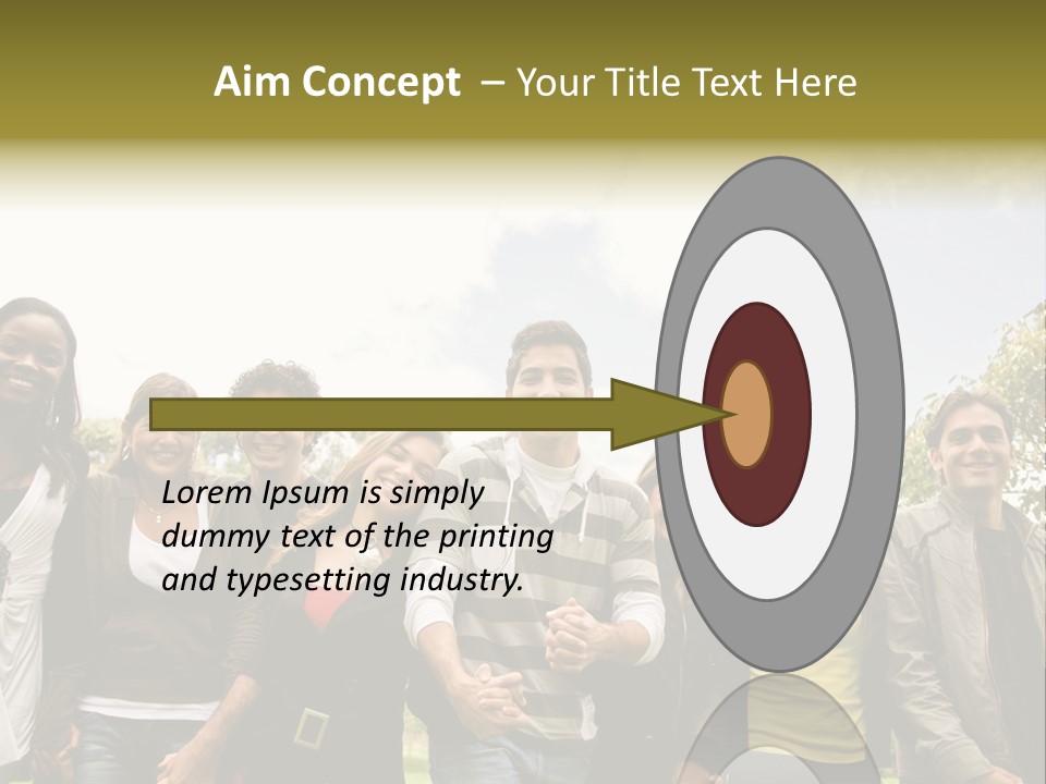 Happy Friends Smiling Outdoors In A Park - Diversity PowerPoint Template