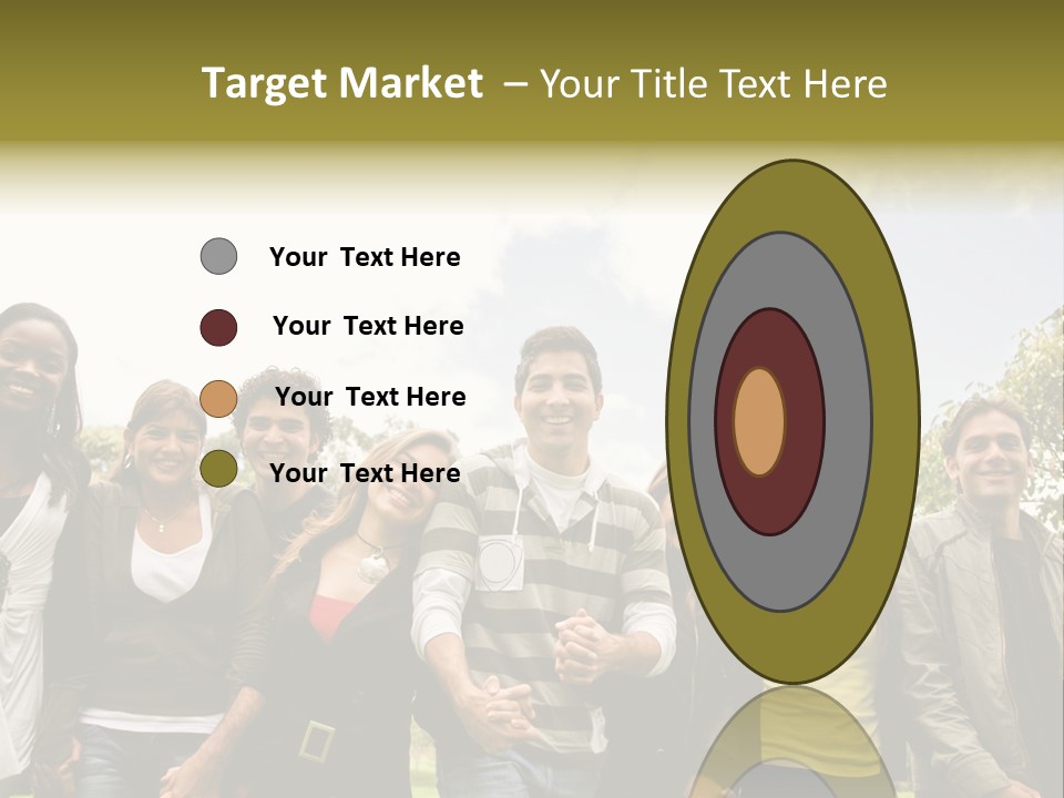 Happy Friends Smiling Outdoors In A Park - Diversity PowerPoint Template