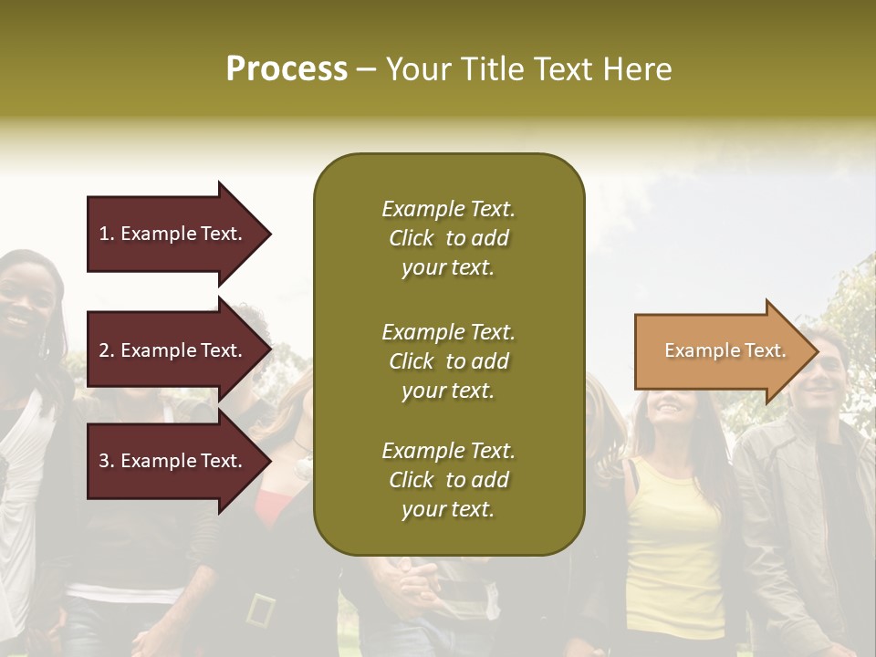 Happy Friends Smiling Outdoors In A Park - Diversity PowerPoint Template