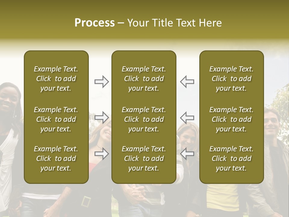 Happy Friends Smiling Outdoors In A Park - Diversity PowerPoint Template