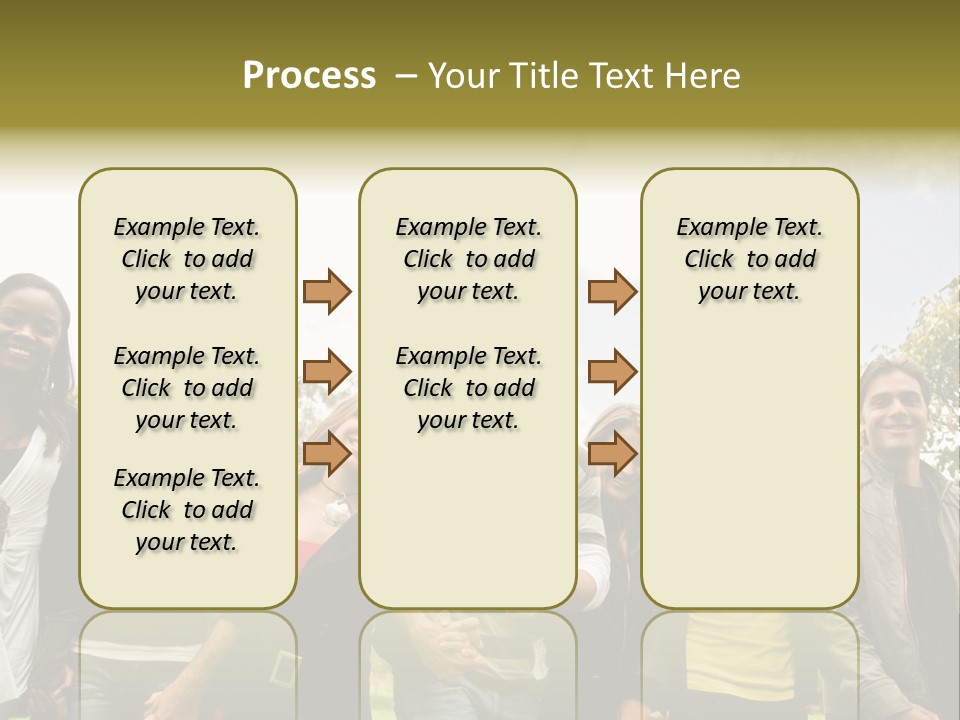 Happy Friends Smiling Outdoors In A Park - Diversity PowerPoint Template