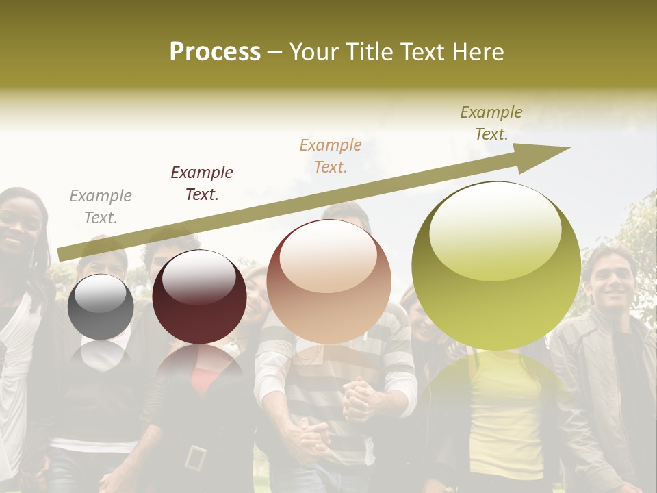 Happy Friends Smiling Outdoors In A Park - Diversity PowerPoint Template