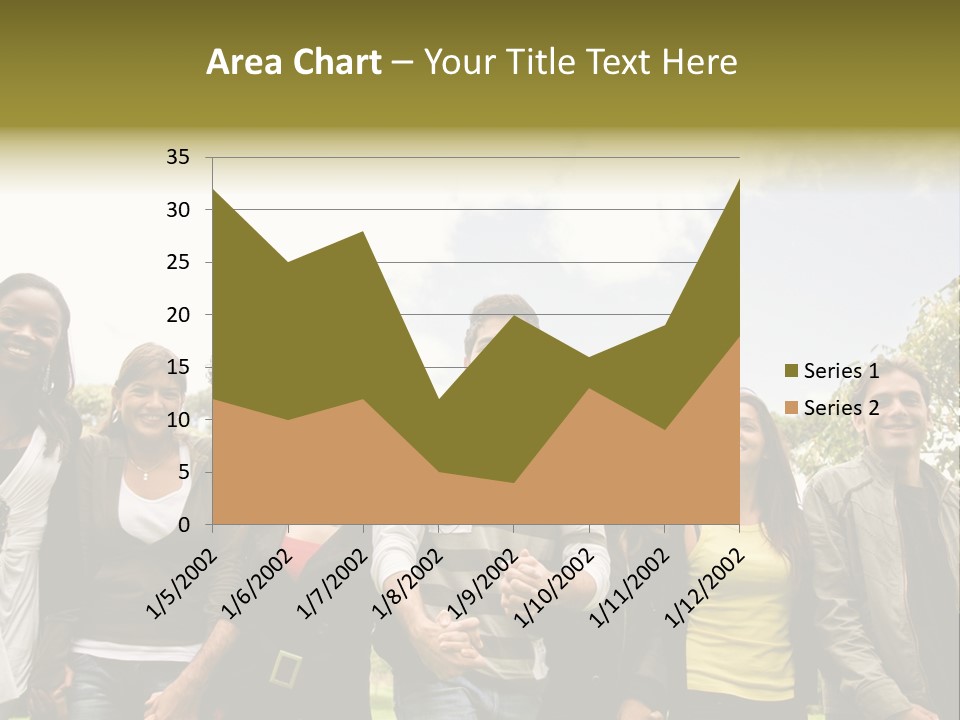 Happy Friends Smiling Outdoors In A Park - Diversity PowerPoint Template