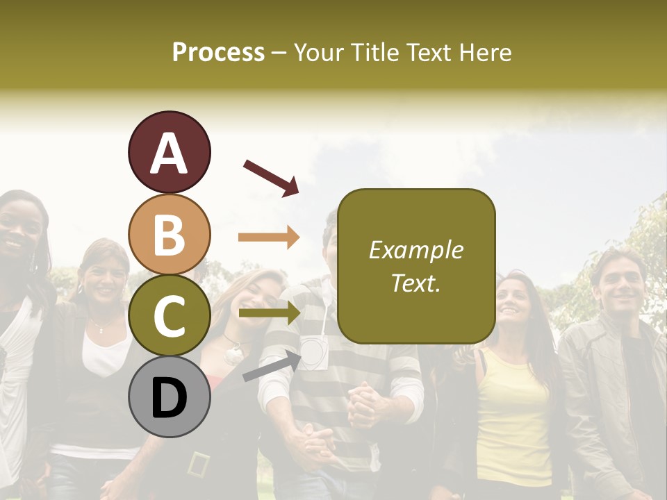 Happy Friends Smiling Outdoors In A Park - Diversity PowerPoint Template