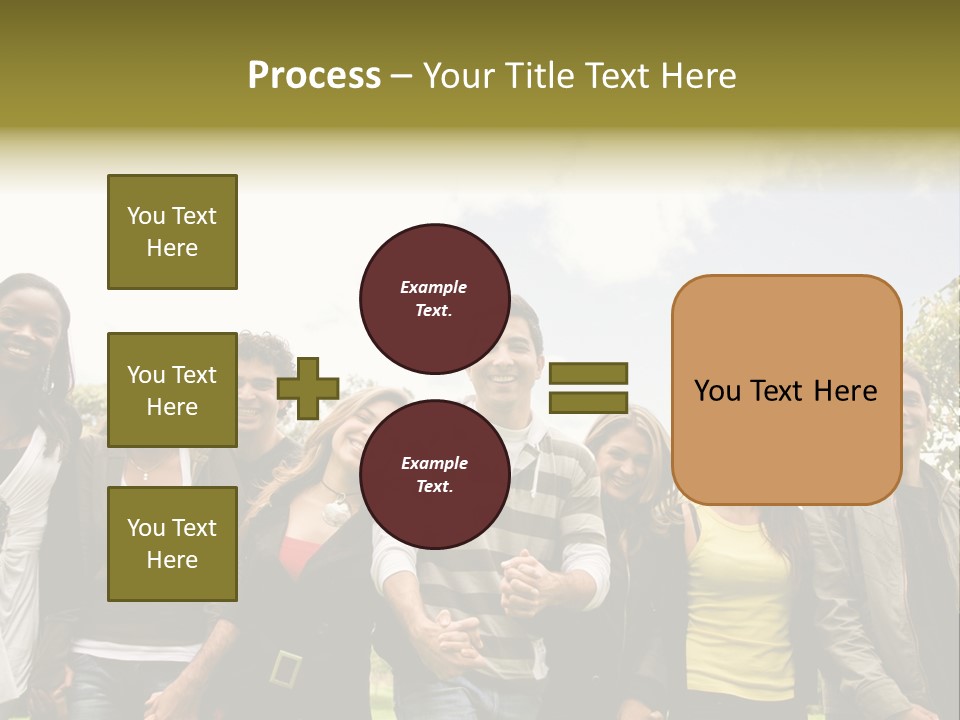 Happy Friends Smiling Outdoors In A Park - Diversity PowerPoint Template