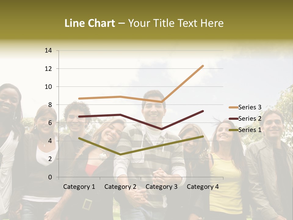 Happy Friends Smiling Outdoors In A Park - Diversity PowerPoint Template