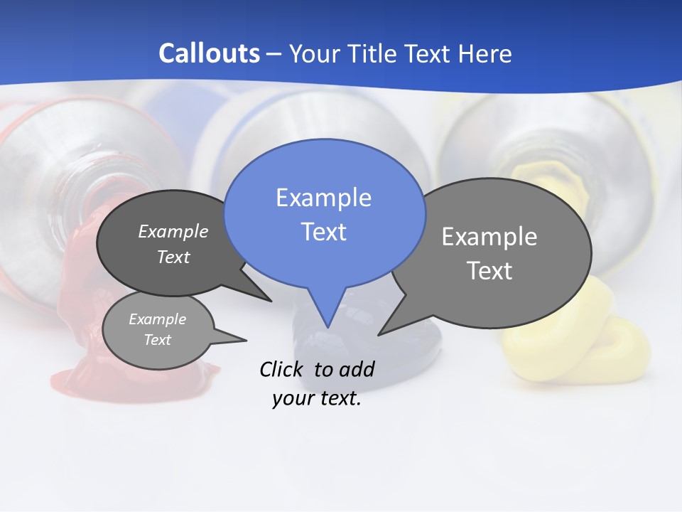 Colorful Paints Squeezed From Tubes PowerPoint Template